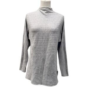 Banana Republic Gray Ribbed Mock Neck Sweater Women Small Soft Cozy Fall Winter